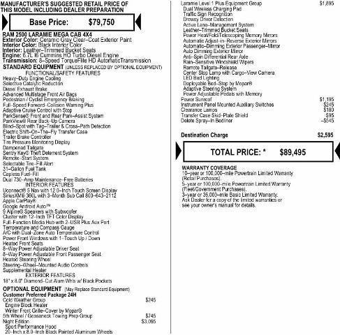 2026 RAM Ram 2500 RAM 2500 LARAMIE MEGA CAB 4X4 6'4' BOX