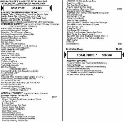 2026 RAM Ram 2500 RAM 2500 TRADESMAN CREW CAB 4X4 6'4' BOX