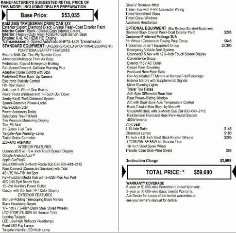 2026 RAM Ram 2500 RAM 2500 TRADESMAN CREW CAB 4X4 6'4' BOX