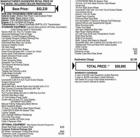2026 RAM Ram 2500 RAM 2500 TRADESMAN CREW CAB 4X4 6'4' BOX