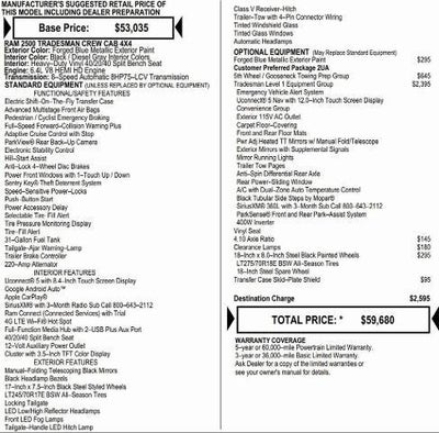 2026 RAM Ram 2500 RAM 2500 TRADESMAN CREW CAB 4X4 6'4' BOX