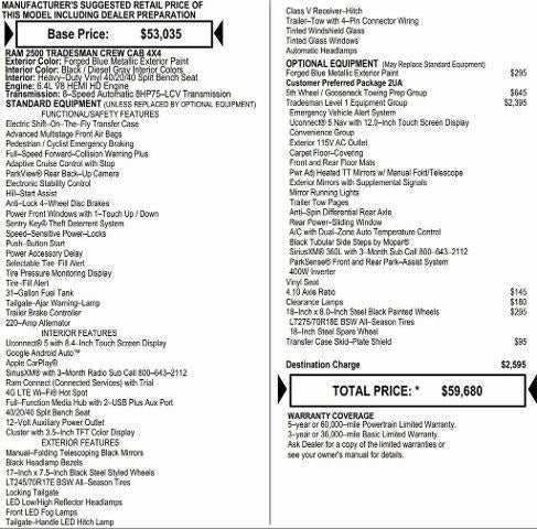 2026 RAM Ram 2500 RAM 2500 TRADESMAN CREW CAB 4X4 6'4' BOX