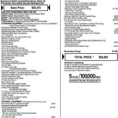 2022 RAM 2500 Tradesman Crew Cab 4x4 6'4' Box