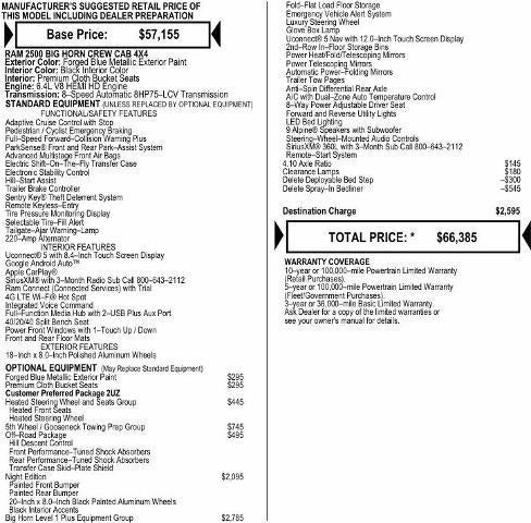 2026 RAM Ram 2500 RAM 2500 BIG HORN CREW CAB 4X4 6'4' BOX