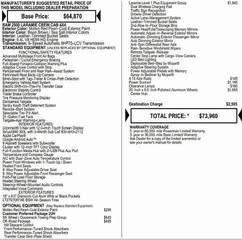 2026 RAM Ram 2500 RAM 2500 LARAMIE CREW CAB 4X4 6'4' BOX