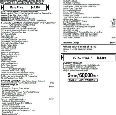 2021 RAM 1500 Big Horn Crew Cab 4x4 5'7" Box
