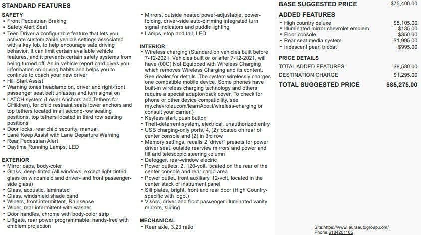 2021 Chevrolet Suburban High Country