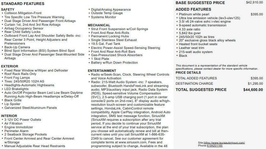 2022 Honda Pilot AWD Special Edition